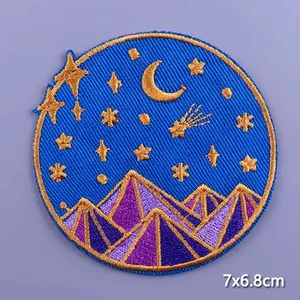 Patch brodé thermocollant personnalisé avec logo, motif Vagues de montagne en plein air, pour vêtements, chapeaux et sacs - Product Image 3