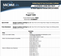 Tablet PC Android 15 AER 8 inci Bersertifikasi CE, Kelas Industri, Tangguh, Tahan Air IP68, Qualcomm SM4350, RAM 6GB, Wi-Fi, 2.0GHz
