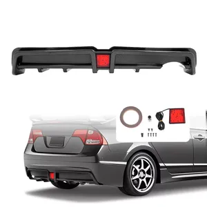 ดิฟฟิวเซอร์กันชนหลังพร้อมไฟ LED สำหรับ Honda <span class=keywords><strong>Civic</strong></span> <span class=keywords><strong>2006</strong></span>-2011 สไตล์ Mugen RR คาร์บอนไฟเบอร์ - Product Image 1