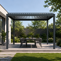 Fernbedienbare Aluminium-Pergola mit Einziehbarem Lamellendach für Outdoor-Dining und Garten-Lounge