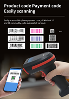 Lecteur de codes-barres portable 2D sans fil pour codes QR, scanner de prix pour supermarchés, vente en gros d'usine OEM