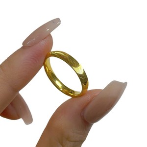 CNC Gold Cat's Eye <b>Ring</b> 24k Gold Plated <b>Plain</b> Band Minimalist Design Unisex Jewelry Gift - Product Image 5