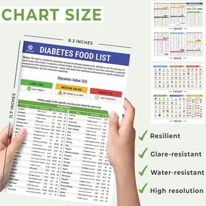 Poster daftar makanan pasien Diabetes tahan air kualitas tinggi panduan makanan sehat elastis persiapan makanan Manual infografis - Product Image 6