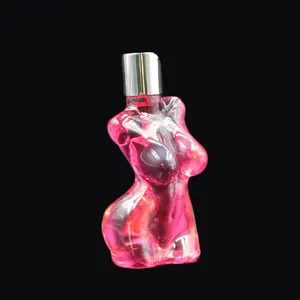 Clear Empty Womens Body Tanning Oil Packaging Plastic Bottle Container 120ml Woman Shaped PET Bottles