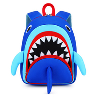 Sac à dos scolaire pour enfants, motif animal 3D dessin animé personnalisé, requin, unisexe, en polyester, dernière mode