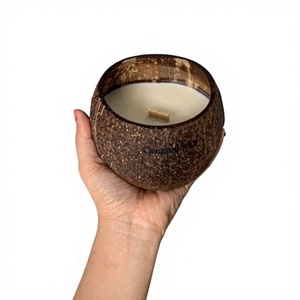 Best 2026 Coconut Shell Candle <b>Wax</b> Bowl/ Coconut Shell Bowl for Candle With Engrave Laser Logo Made by Eco2go Vietnam - Product Image 1