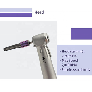 <span class=keywords><strong>Handpiece</strong></span> Gigi Kontra Sudut 20:1 Kecepatan Rendah, <span class=keywords><strong>Handpiece</strong></span> Implan, Bahan Stainless Steel, Peralatan Bedah Odontologi, Kontra Sudut Kedokteran Gigi - Product Image 1