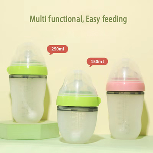 Nouveau produit 100% <span class=keywords><strong>biberon</strong></span> en silicone de qualité alimentaire sans BPA 150ml 250ml <span class=keywords><strong>anti</strong></span>-<span class=keywords><strong>colique</strong></span> <span class=keywords><strong>biberon</strong></span> en silicone à large bouche pour bébé - Product Image 2