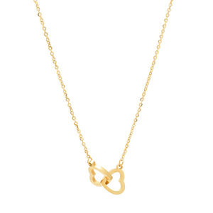 Collana a catena in oro in acciaio inossidabile collana a doppio <span class=keywords><strong>cuore</strong></span> collana per la festa <span class=keywords><strong>della</strong></span> <span class=keywords><strong>mamma</strong></span> collana con ciondolo a <span class=keywords><strong>cuore</strong></span> per donna - Product Image 4