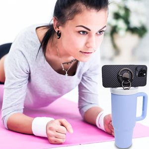 ที่วางโทรศัพท์มือถือแบบหมุนได้ขนาด 40 ออนซ์ พร้อมฝาปิดแก้ว ที่ยึดโทรศัพท์แบบแม่เหล็ก MagSafe  ฐานวางโทรศัพท์แบบวงแหวนแม่เหล็ก ผลิตภัณฑ์ภาชนะบนโต๊ะอาหาร - Product Image 2