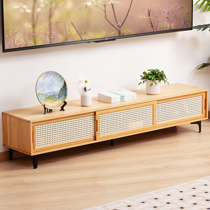 Mueble para TV de Bambú y Ratán Estilo Nórdico, Extensible, para Sala de Estar, Diseño Moderno y Minimalista - Product Image 1