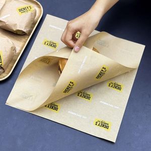 Custom Printed <b>Food</b> Grade PE Greaseproof <b>Wrapping</b> <b>Paper</b> Waterproof Disposable for Sandwich Patty Burger Cake Pizza Packaging - Product Image 4