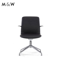 Chaise de bureau pivotante moderne M&W en cuir PU de luxe, haut de gamme, durable, pour réunions et visiteurs