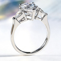 Anillo de compromiso SGARIT personalizado con diamante cultivado en laboratorio, oro de 14k, certificado IGI, VVS D, 2ct, estilo tres piedras, anillo para boda o fiesta.
