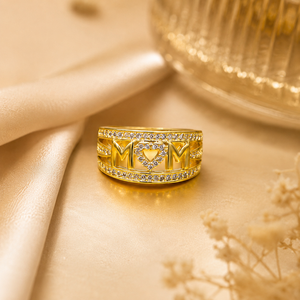 Anello Trendy Bicolore con Gemma per Donne, Elegante Regalo di Nozze, Gioiello alla Moda - Product Image 4