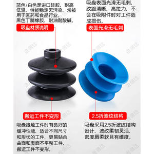 Bras robotique industriel avec ventouse à vide ondulée JFG-4/7/9/12/14/18/20/25/32/42/52/62 avec mandrin à vide - Product Image 2