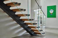 Fixations de garde-corps en verre sans cadre en acier inoxydable 304/316 réglables pour montage au sol, pour escalier extérieur moderne, protection UV