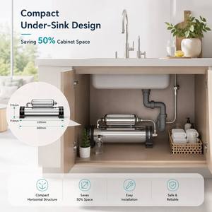Purificateur d'<span class=keywords><strong>eau</strong></span> compact sous évier 1000L/H, système <span class=keywords><strong>de</strong></span> filtration UF et charbon à double étage, sans électricité, filtre domestique - Product Image 5