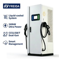 Cargador de Vehículos Eléctricos de Alta Potencia con Refrigeración Líquida de 240kW, CCS2 GB/T, Doble Conector, Nuevo para Proyectos de Carga Pública