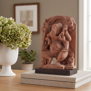 Statue de Ganesha en pierre faite à la main, réplique d'art de temple indien - Product Image 2