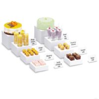 Présentoir de Buffet Alimentaire en Acrylique Cubes Blancs Personnalisés pour Mariage Anniversaire Événement