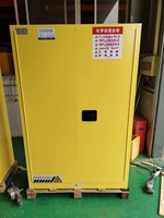 Gabinete de Almacenamiento de Productos Inflamables Profesional de 45 Galones, 2 Puertas, Acero Laminado en Frío, Seguridad Química, Aprobado por FM, para Laboratorio, Escuela, Fábrica