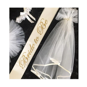 3Pcs Bachelorette Party Bride to Be Kit <span class=keywords><strong>de</strong></span> décorations pour la douche nuptiale Sash for Bride Rhinestone Tiara Veil - Product Image 4