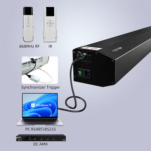 מסך pro 84 "~ 150" יהלום שחור 3d 8k hdr ממונעת הרצפה עולה מסכי הקרנה עבור מקרני לזרוק קצר/ארוך - Product Image 4