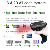 Scanner de codes à barres sans fil 2d 2.4G Lecteur de codes à barres USB portable pour supermarché