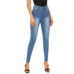 Женские обтягивающие джинсы на заказ, эластичные повседневные джинсы с отбеливающим карманом, ковбойские брюки с высокой талией