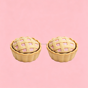 Llavero y colgante para coche de 5 cm con diseño de postre simulado Kawaii, botón mecánico de clic para aliviar el estrés, juguete antiestrés con forma de tarta de huevo y galleta - Product Image 5