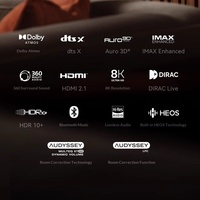 Amplificateur AV Home Cinéma DENON AVC-X6800H professionnel 11,4 canaux 8K avec décodage sonore panoramique et son surround 3D