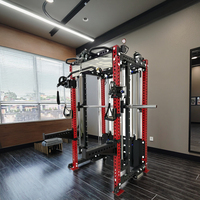 Équipement de gymnastique Rack d'entraînement multifonctionnel avec câble Croisé Rack fonctionnel Squat Machine Smith