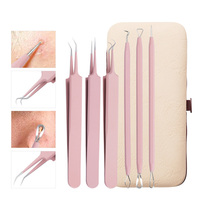 WELLFLYER ARN-123 Vente en gros pas cher Logo personnalisé 4pcs Blackhead Remover Needle Kit Set Comedone Tool