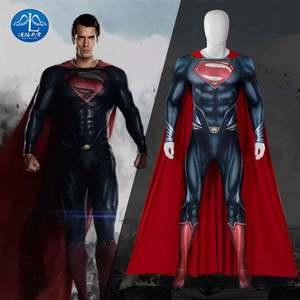 Style chaud Clark Kent serré Cosplay Costume <span class=keywords><strong>Super</strong></span> héros homme Cosplay adulte homme avec cape pour Costume Sexy combinaison - Product Image 3
