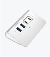 Hub USB 4-in-1 10Gbps dengan 2 Port USB-A 3.1 & 2 Port USB-C 3.1, Adaptor Multiport dari Aluminium Alloy, Tersedia