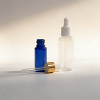 Flacon compte-gouttes en plastique PET pour huile essentielle, sérum cosmétique pour le visage, 15 ml, 20 ml, 30 ml, 40 ml, 50 ml