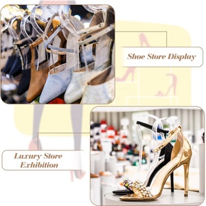 20 cặp rõ ràng <span class=keywords><strong>Acrylic</strong></span> Sandal hiển thị đứng Giày cây Shaper chèn trung tâm mua sắm hiển thị nhà lưu trữ bên trong hỗ trợ Sandal - Product Image 5