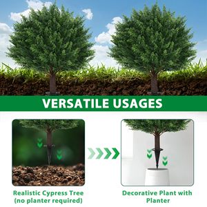 <b>Artificial</b> Cypress Plants With Ground Spike Fake Evergreen Shrubs For <b>Indoor</b> Outdoor Porch Garden Planting - Product Image 3
