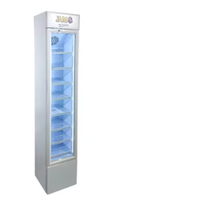 Réfrigérateur vertical 150L en acier inoxydable, porte vitrée simple, mécanique, refroidissement par air, vitrine réfrigérée sans givre, 8 étagères, 1,2 kW - Product Image 1