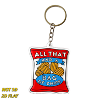 Porte-clés en acrylique « All That and a Bag of Chips », porte-clés fantaisie en forme de sachet de chips, léger, petit
