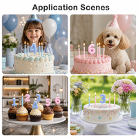 Ensemble de bougies d'anniversaire en forme de chiffres et de piliers 3D couleur macaron, décorations de gâteau colorées pour fête d'enfants, baby shower