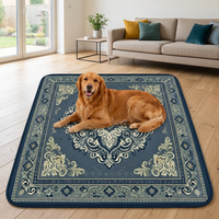 Tapis absorbants lavables pour chien, motif floral baroque matelassé, écologiques, 4 couches, imperméables, base antidérapante en TPU, lavables en machine