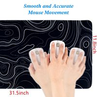 Tapis de jeu personnalisé XXL en caoutchouc - Tapis de souris de jeu de haute qualité avec design topographique, résistant à l'eau, protection contre les radiations, sublimation CMYK