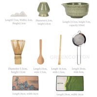 Bol à matcha en céramique avec logo personnalisé, kit de thé matcha, fouet à thé, outils de mélange pour matcha, ensemble de 8 pièces, ensemble d'outils pour matcha