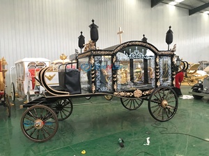Latest Design Horse Drawn Funeral Hearse Coffin Buggy Motorcycle Funeral Cart Funeral Service Wagon - Product Image 4