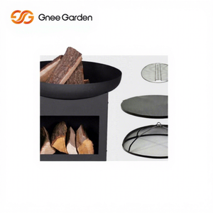 Barbecue pliant d'extérieur en acier Corten rouillé naturel, design personnalisé, certifié CE, avec chariot et allumage électronique toutes saisons - Product Image 1
