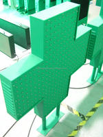 Hoch auflösendes Farmacia-Zeichen Green Croce Led Light Pharmacy Cross Großes beleuchtetes Kreuz