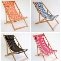 Chaise longue de jardin de plage d'extérieur, cadre en bois de hêtre de qualité supérieure, dossier réglable, repose-tête, tissu rayé classique, utilisation en parc