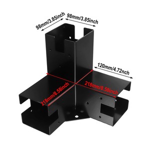 <span class=keywords><strong>Kit</strong></span> de quincaillerie robuste en acier pour pergola modulaire moderne d'extérieur, <span class=keywords><strong>kit</strong></span> de support en <span class=keywords><strong>bois</strong></span> surélevé à monter soi-même, épauleaux de fixation - Product Image 5